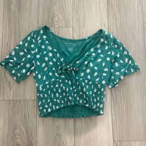AEO green blouse
